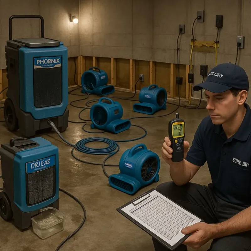 Structural Drying and Dehumidification process in Bellbrook, OH